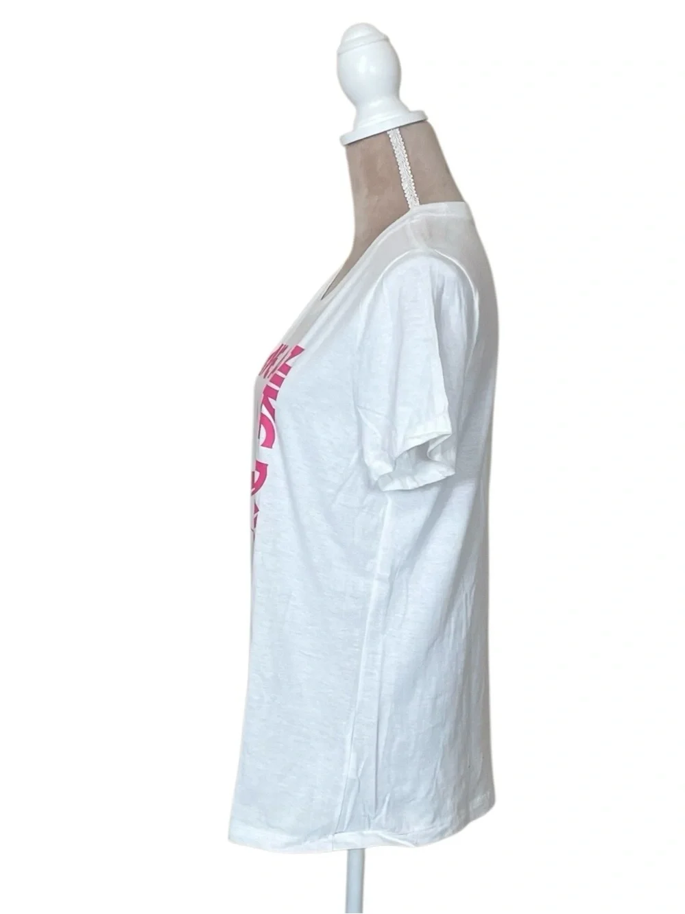 Nike White Tee with Pink 'Have A Nike Day' Smiley Graphic (I) NWT